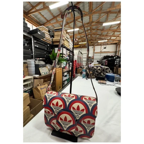 Gucci/Adidas Printed Crossbody Bag in Red & Blue - Picture 1 of 10